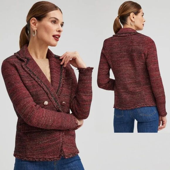 Chico’s Tweed Cardigan Sweater Size L Fall Jacket NEW - Picture 1 of 9